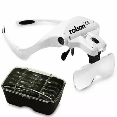 £16.95 • Buy Rolson LED Magnifying Visor 2 LED Directional Light & 5 Lenses Loupe Magnifier