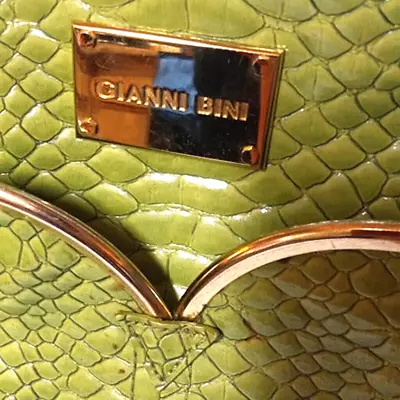 Vintage Gianni Bini Woman's Purse Green Snake Handbag  Boho Retro Designer Vegan • $12