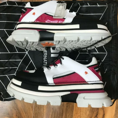 £140 • Buy The Art Company 1640 ART CORE 2 White & Fuchsia Platform Shoes Size 6 UK
