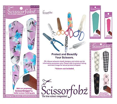 SCISSORFOBZ Designer Scissors Sheaths Shears Protective Covers Sewing Quilting • $6.54