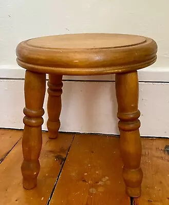 Vintage Farmhouse Rustic Country Solid Pine Small Milking/foot Stool • £29.99