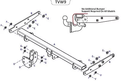 Towtrust Fixed Flange Towbar For Volkswagen Shuttle Transporter T6.1 2019-On • $183.88