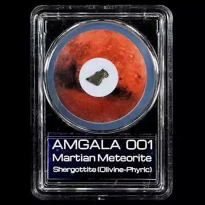 Mars Rock Martian Meteorite Amgala001 Shergottite Olivine-Phyric COA And Display • $59.99