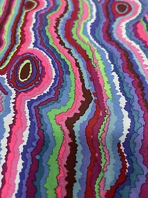 Kaffe Fassett Pwgp131 Jupiter Purple Pink Blue Fabric Quilt Crafts  18x44 • $19