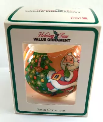 Vintage Christmas Ornament 1960's-70's Bauble Santa W/ Tree • $12.24