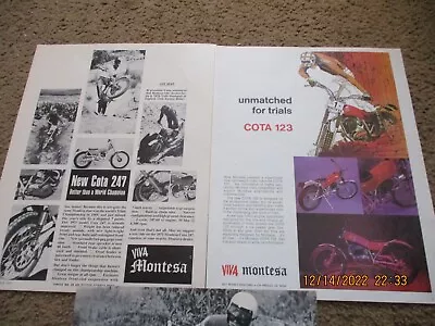 Vintage  Montesa MX Cycle Ads:  Cota  123  Cota   247 Cappra  360 Lot  Of  3 Ads • $13