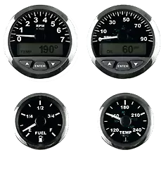 Marine Boats Matrix Fuel Meter Primary 2  Black With SS Bezel • $116.21