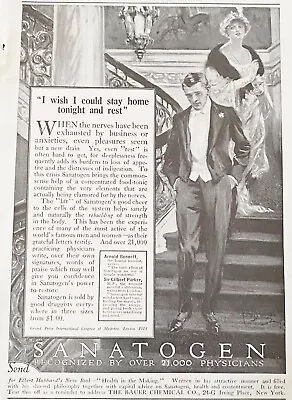 1914Print Ad SANATOGEN Bauer Chemical Quackery Cure-All Tonic~Fancy Dress Couple • $12.95