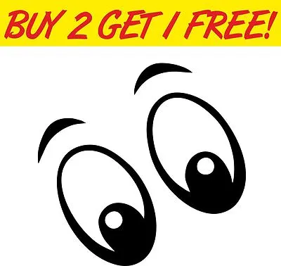 £1.59 • Buy Cartoon Eyes Laptop Macbook Car Motorbike Vinyl Sticker Graphic Decal Funny