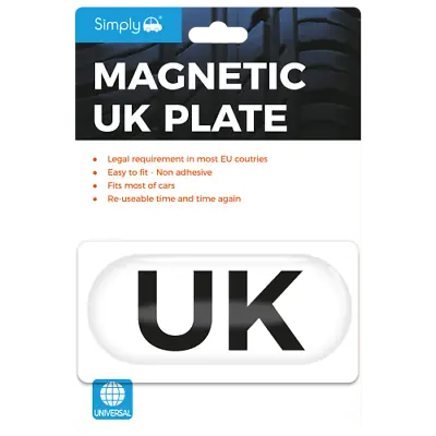 UK Magnetic Reusable Car Plate Badge Sticker For European EU Travel Law Simply • £2.98