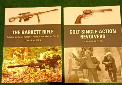 £10 • Buy Two Osprey Publishing 'weapon Series' Colt Revolvers & The Barrett Rifle.