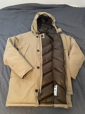 Eddie Bauer Mens 1945 Icelander Down Parka Waterproof Saddle Brown Sz Small • $70