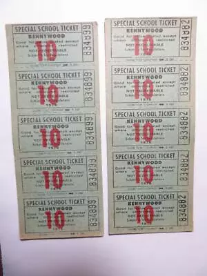 Kennywood Park Pittsburgh PA Vintage Amusement Park Ride Tickets 1976 10 Ct. • $8.96