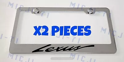 X2 Lexus Stainless Steel Chrome Mirror License Plate Frame Rust Free W/ Caps • $19.50