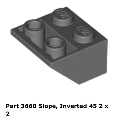 Lego 4x 3660 Dark Bluish Gray Slope Inverted 45 2 X 2 8039 • $6.63