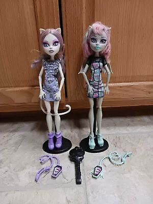 MONSTER HIGH Ghoul Chat 2-Pack Rochelle Goyle & Catrine Demew Dolls Complete HTF • $120