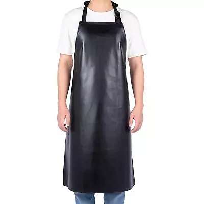 Black Dishwasher Apron Vinyl Pockets Heavy Duty Waterproof For BBQ Kitchen Work • $17.53