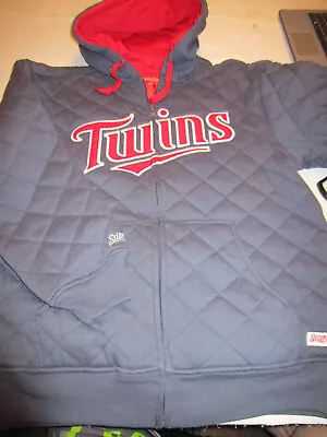 NWT MLB Minnesota Twins Baseball Mens MIDWEIGHT Quilted Knit Jacket Navy XL • $49.49