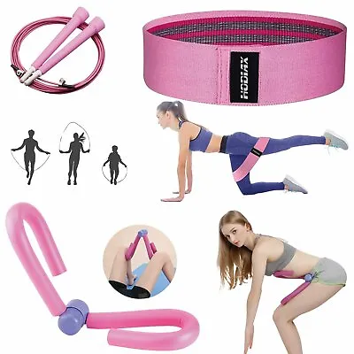 Fabric Fitness Band Booty Bands Resistance Band & Skipping Rope Exercise Workout • $13.49