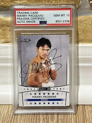 2020 LEAF MANNY PACQUIAO SIGNED AUTO CARD #15 PHOTO PROOF PSA GEM 10 Mayweather • $299.88