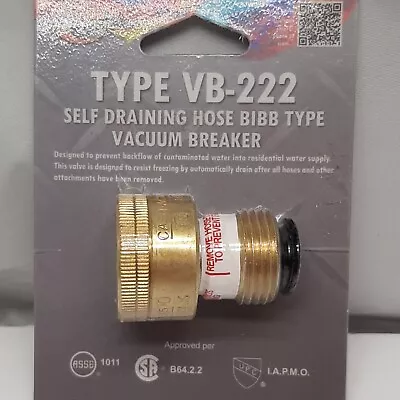 Cash Acme VB-222 Series Hose Vacuum Breaker Back Flow Preventer  • $9.99