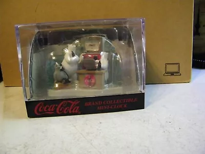 Vtg Collector's Coke Coca-Cola Brand Mini Clock Bear & Seal Model - Look • $50.62