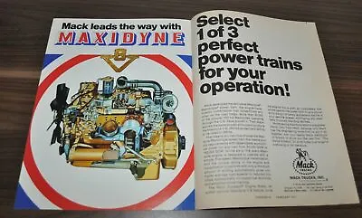 1971 Mack Truck Ad Maxidyne Diesel Engine • $9.99