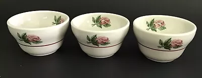 Vintage Syracuse China Northern Railroad Montrose Rose - 3 Custard Cups • $38