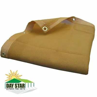 (Beige/Tan HD Mesh Tarp Net Sun Shade Fence Screen Patio Breathable 6oz Material • $58.55