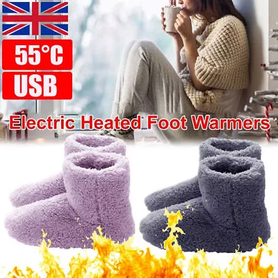 £7.95 • Buy Winter USB Warmer Foot Shoe Plush Warm Electric Slipper Feet Heated Washable New