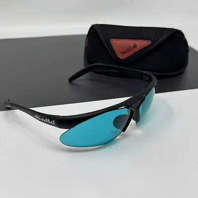 Vintage Bolle Parole 2.0 Sunglasses Matte Black Frame Blue Lens Made In France • $250