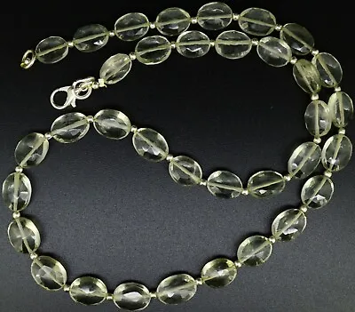 Natural Gem Prasiolite 9 To 12 Mm Size Faceted Oval Nugget Beads Necklace 19.5  • $21.60