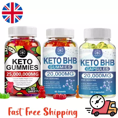 Keto BHB Gummies Capsules For Weight Loss Fat Burner Dietary Supplement UK • £16.88