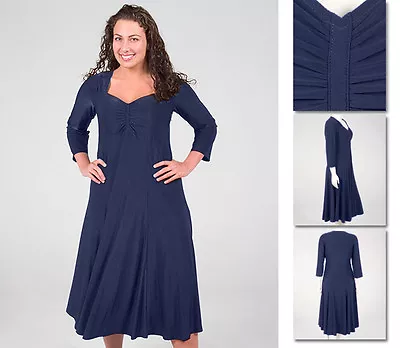 NEW Zaftique ELEGANT Dress NAVY BLUE 0Z 1Z 2Z 3Z 4Z / 14 16 20 L XL 1X 2X 3X 4X • $69.99