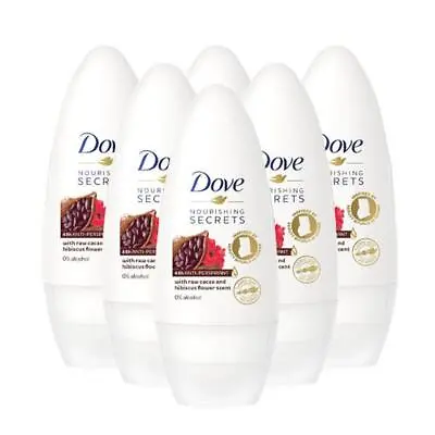 £48.53 • Buy Dove Nourishing Secrets Deodorant Roll-On Cocoa Hibiscus Scent Value Pack Of 6