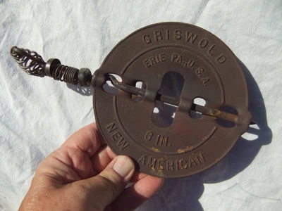 $10 • Buy Antq Griswold New American Cast Iron 6  Stove Pipe Damper & Spindle