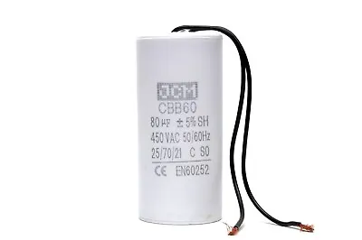 80UF 450VAC Motor Run Capacitor 450V AC CBB60 80 UF Round White 50/60HZ Cap WIRE • $20.50