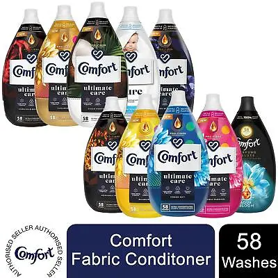 3xof870ml Comfort Ultimate Care Ultra-Concentrated Liquid Fabric Conditioner 58W • £16.99