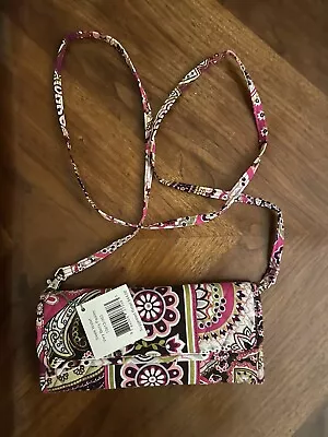 VERA BRADLEY Sleek Trifold Wallet With Or W/o Strap - Very Berry Paisley • $29