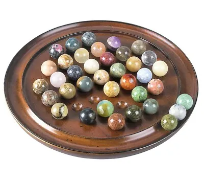 Solitaire Game Solid Gemstone Marbles 20mm Authentic Models New • $174