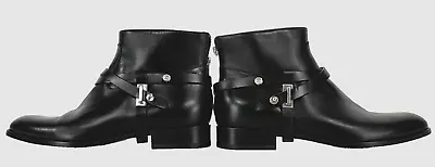 Versace Versus New Women Auth 9 US 39 EU Black Ankle Strappy Leather Boots Shoes • $357