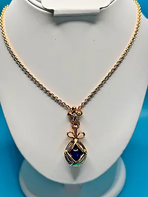 $29 • Buy Joan Rivers Necklace, Egg Bow Pendant 6 Interchangeable Beads Gold Tone Signed
