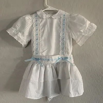 Vintage Mini World Toddler Girls Dress Size 3T Drop Waist Ruffles • $25