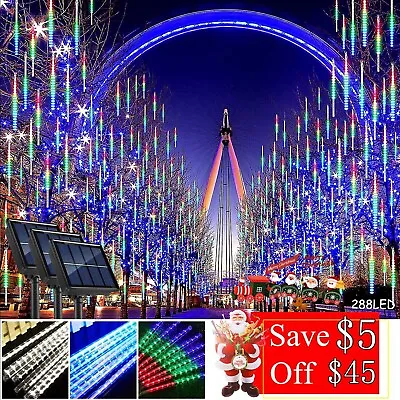 288LED Solar Meteor Shower Lights Rain Tree String Light Garden Party Xmas Decor • $6.95