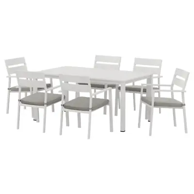 $845.73 • Buy 7 Piece Outdoor Dining Set Aluminum Table Chairs 6-seater Lounge Setting