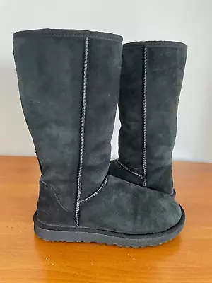 UGG Classic Tall Shearling Boots Black Size 8 Style #5815 • $47.99