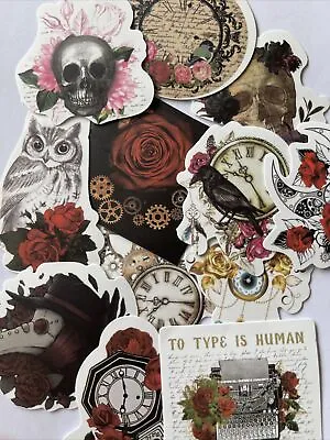 VICTORIAN ASSORTMENT Stickers(6pc)Steampunk•Skull •Roses•Clock•Flowers•Gears• • $2.69