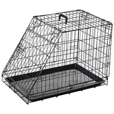 Pawhut Trapeze Collapsible Dog Pet Travel Box Cage Removable Tray - Refurbished • £34.99