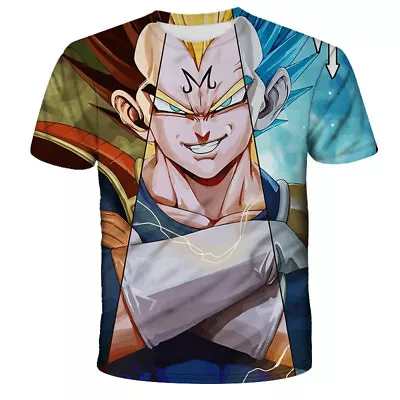 $15.95 • Buy T Shirt Dragon Ball Z Vegeta Son Goku Anime Double Sided Unisex Adult Size L M S