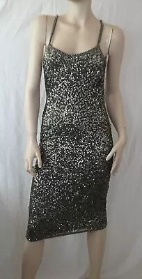 Miss Selfridge Fully Sequined W/ Beads Strappy Low Back Midi Dress UK8 BNWT • £30